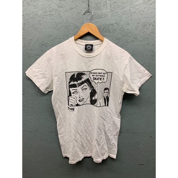 Thrasher Men’s M White Graphic Skate T-Shirts Lot of 2 Comic Style Tees - Picture 2 of 16